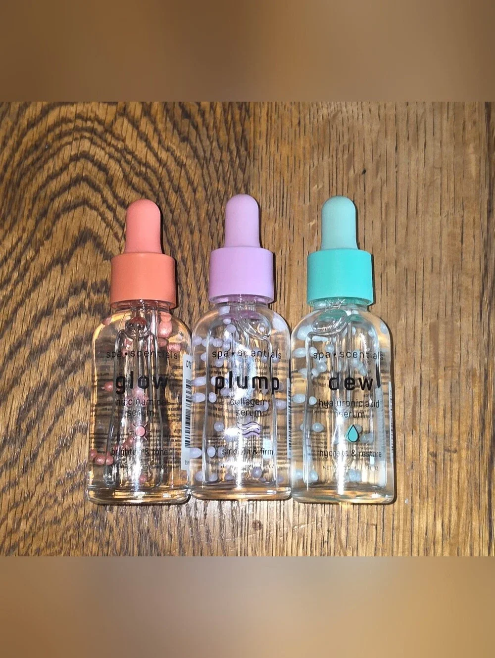 Spa Scentials 3pk Facial Serums- Glow, Plump & Dew 1fl Oz BNIB